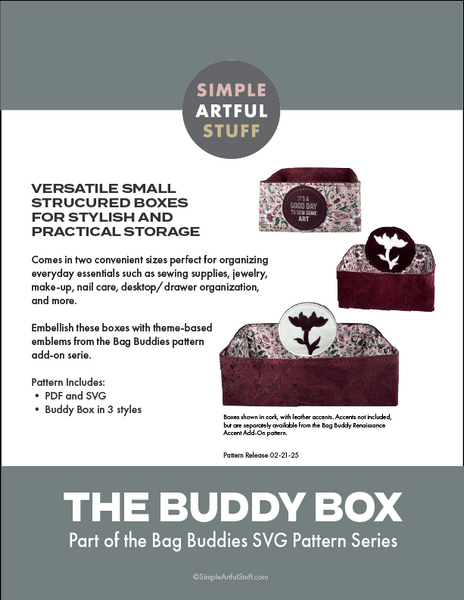 BAG BUDDIES   | MAIN PATTERN Buddy Box  (PDF + SVG)