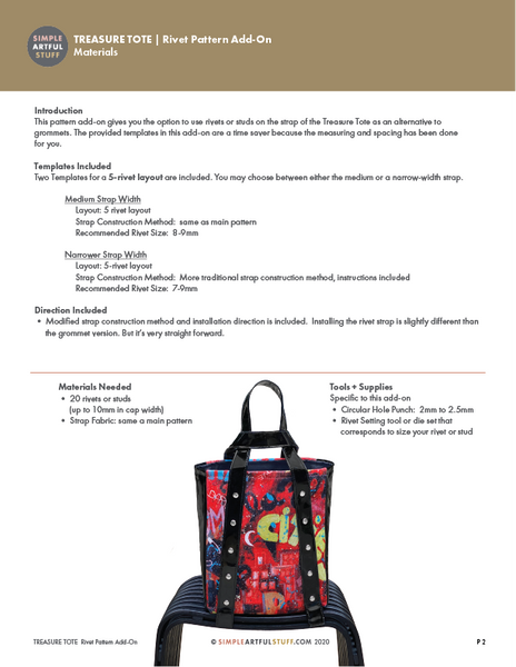 TREASURE TOTE - Rivet (Pattern Add-On)