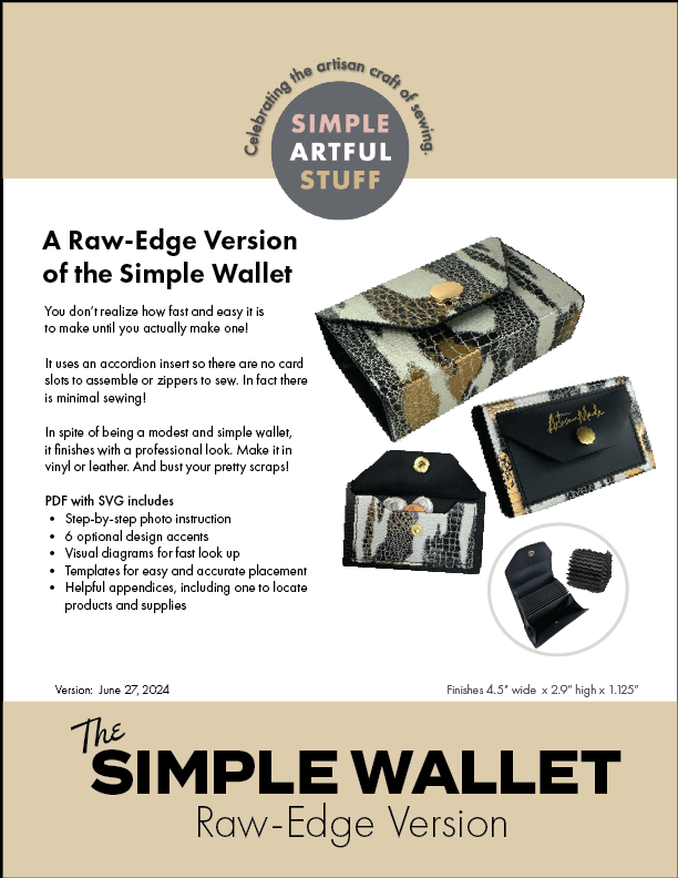 SIMPLE WALLET - RAW EDGE (PDF w/SVG)