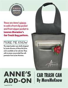 PATTERN ADD-ON - Lauren Mormino's "Car Trash Can" Bag Pattern